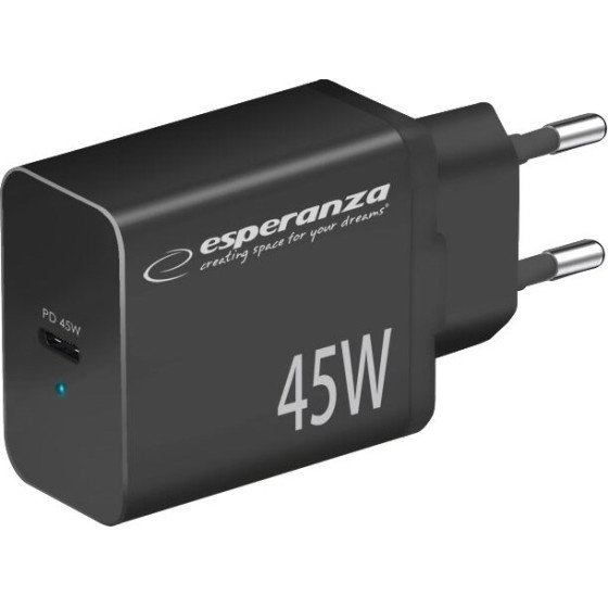 Esperanza mains charger 45W Black - (EZC108K)