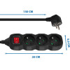 Esperanza power extension 1.5 m 3 AC outlet(s) Indoor Black - (ELK210K)