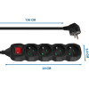 Esperanza power extension 1.5 m 4 AC outlet(s) Indoor Black - (ELK212K)