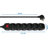 Esperanza power extension 1.5 m 6 AC outlet(s) Indoor Black - (ELK217K)
