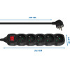 Esperanza power extension 5 m 5 AC outlet(s) Indoor Black - (ELK216K)
