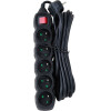 Esperanza power extension 5 m 5 AC outlet(s) Indoor Black - (ELK216K)