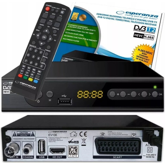 Esperanza TV set-top box Cable Black - (EV106R)