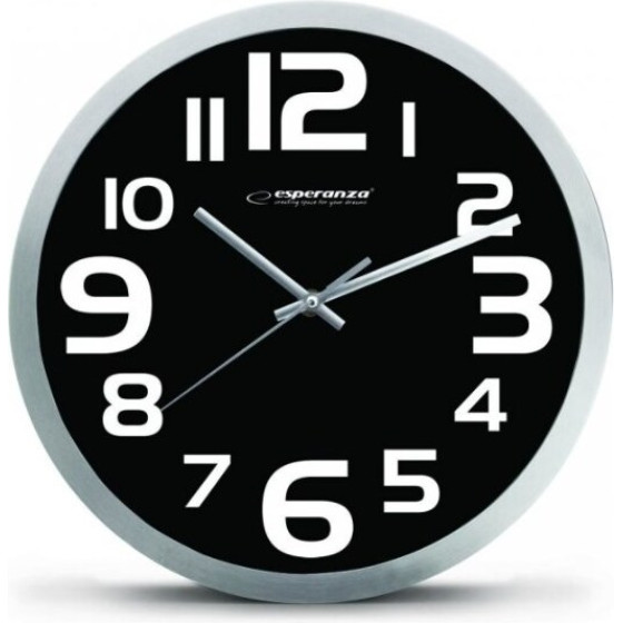 Esperanza Wall Clock - Zurich - Black Quartz clock Oval Black, White - (EHC013K)