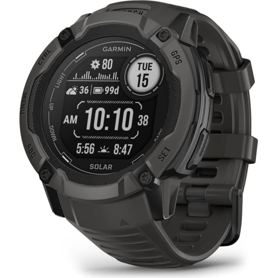 Garmin Instinct 2X Solar 2.79 cm (1.1'') MIP 50 mm Digital 176 x 176 pixels Touchscreen Graphite GPS (satellite) - (010-02805-00)