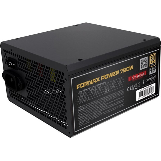 GEMBIRD Power supply unit Fornax Power 750W active PFC 12cm fan 80+Bronze color box - (CCC-PSUBRONZE-750W)