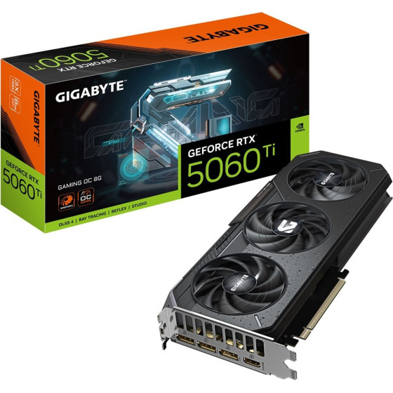 Gigabyte GeForce RTX 5060 Ti GAMING OC 8G Graphics Card - 8GB GDDR7, 128bit, PCI-E 5.0, 2647MHz Core Clock, 3 x DisplayPort, 1 x HDMI, - (GV-N506TGAMING OC-8GD)