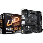 Gigabyte Motherboard - Supports AMD Ryzen 5000 Series AM4 CPUs, up to 4733MHz DDR4 (OC), PCIe 3.0 x16, GbE LAN, USB 3.2 Gen 1 - (A520M DS3H V2)