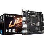 Gigabyte Motherboard - Supports Intel Core 14th CPUs, 4+1+1 Hybrid Digital VRM, up to 5600MHz DDR5, 1xPCIe 3.0 M.2, GbE LAN, USB 3.2 Gen 1 - (H610I)