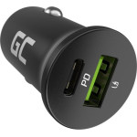 Green Cell GC PowerRide Nano38 38W 6A 1x USB-C 1x USB-A car charger - (CADM-GC-38AC)