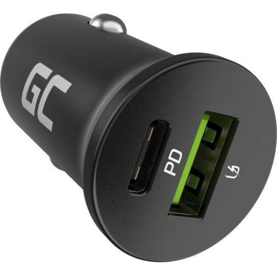 Green Cell GC PowerRide Nano38 38W 6A 1x USB-C 1x USB-A car charger - (CADM-GC-38AC)