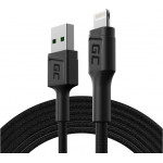 Green Cell lightning cable 2 m Black - (KABGC18)