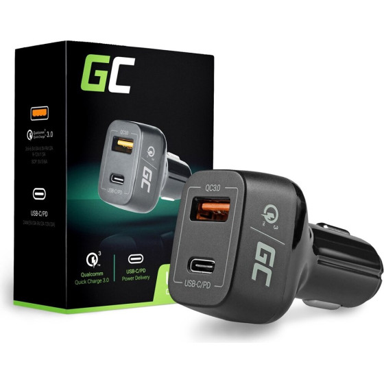 Green Cell mobile device charger Black Indoor - (CAD33)