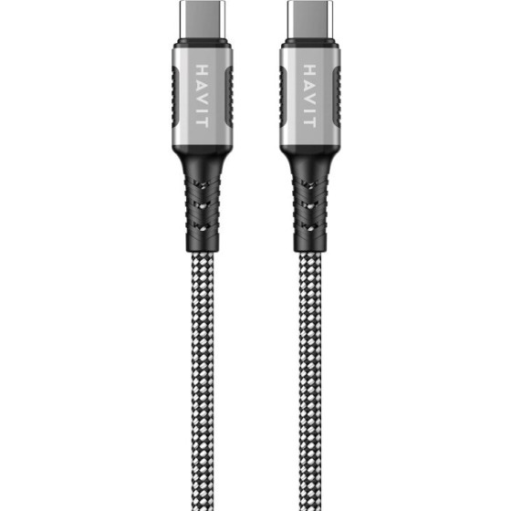 HAVIT - Magnetic cable USB type C to USB type C, 1m (black) - (CB6297)