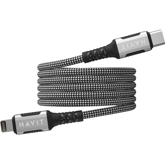 HAVIT - Magnetic USB type C-Lightning cable, 1 m (black) - (CB6298)