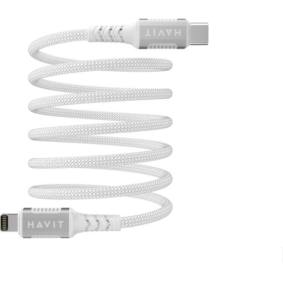 HAVIT - Magnetic USB type C-Lightning cable, 1 m (white) - (CB6298)