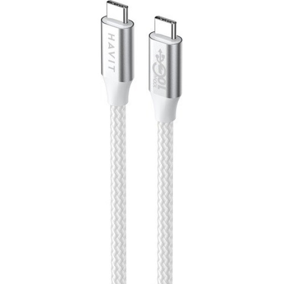 HAVIT - USB Type C to USB Type C cable, 1 m (white/grey) - (CB6290)