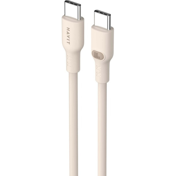 HAVIT CB6284 - USB Type C to USB Type C cable, 2.0 m (beige) - (CB6284 2.0m)