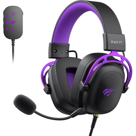 HAVIT H2002C+U - gaming headphones (black and purple) - (H2002C+Ubp)