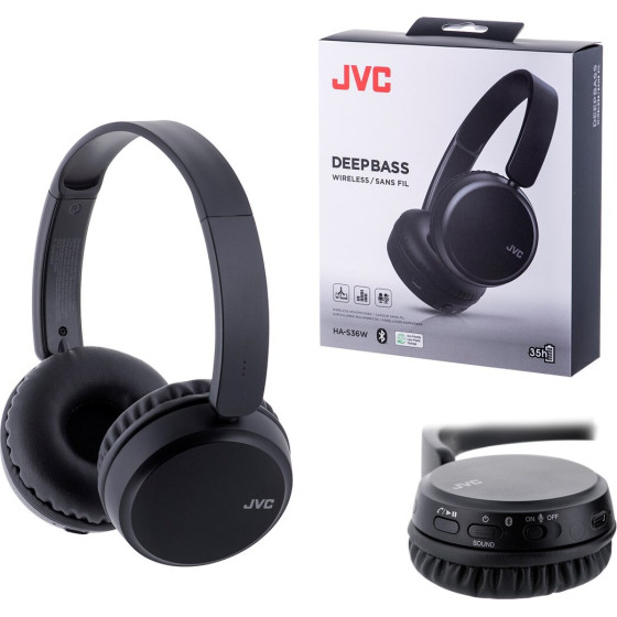 JVC HA-S36W Headphones Wireless Head-band Calls/Music Bluetooth Black - (HAS-36WBU)