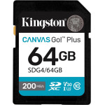 Kingston Technology Canvas Go! Plus 64GB SDXC Canvas Go Plus Gen4 200MB/s C10 UHS-I U3 V30 - (SDG4/64GB)