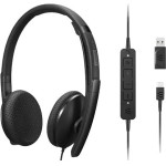 Lenovo headphones/headset Wired Head-band USB Type-C Black - (4XD1M45626)