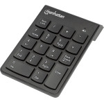 Manhattan Numeric Keypad, Wireless (2.4GHz), USB-A Micro Receiver, 18 Full Size Keys, Black, Membrane Key Switches, Auto Power Management, Range 10m, AAA Battery (included), Windows and Mac, Three Year Warranty - (178846)