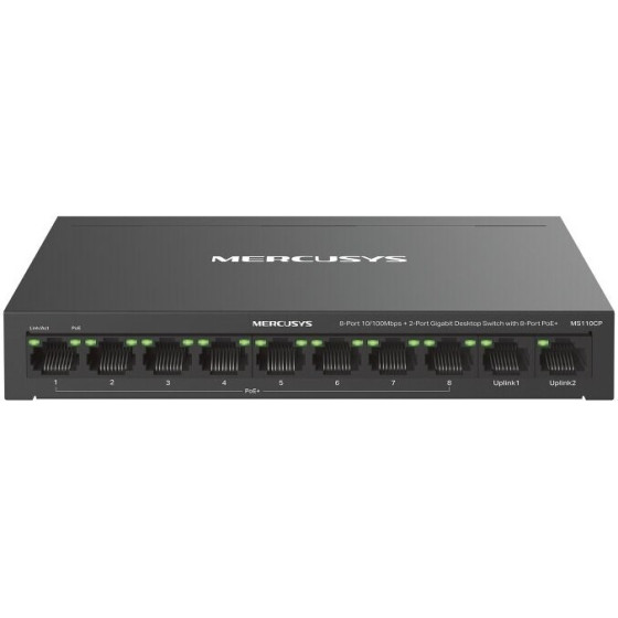 MERCUSYS Network Switch PoE Support Black - (MS110CP)