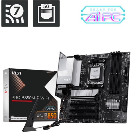 MSI AMD B850 Socket AM5 micro ATX - (PRO B850M-P WIFI)