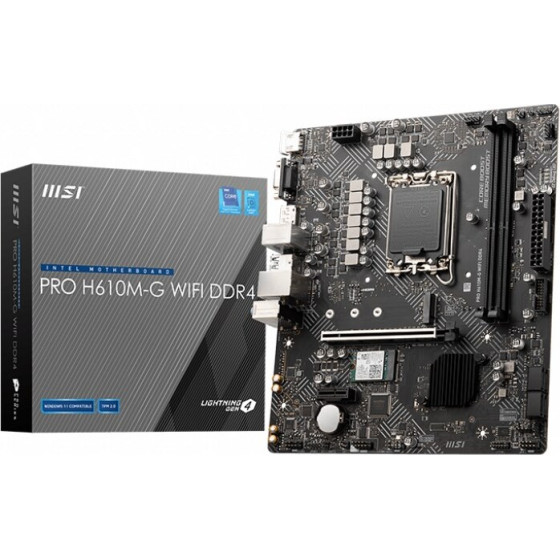 MSI motherboard Intel H610 LGA 1700 micro ATX - (PRO H610M-G WIFI DDR4)