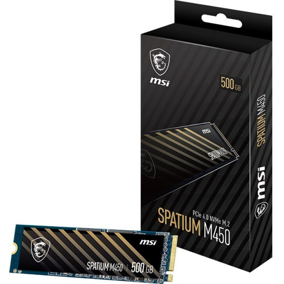 MSI Spatium M450 PCIe 4.0 NVMe M.2 500GB PCI Express 4.0 3D NAND - (S78-440K190-P83)