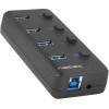 NATEC HUB USB 3.0 MANTIS 2 4-PORTS WITH SWITCH+POWER SUPPLY - (NHU-1557)