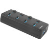 NATEC HUB USB 3.0 MANTIS 2 4-PORTS WITH SWITCH+POWER SUPPLY - (NHU-1557)