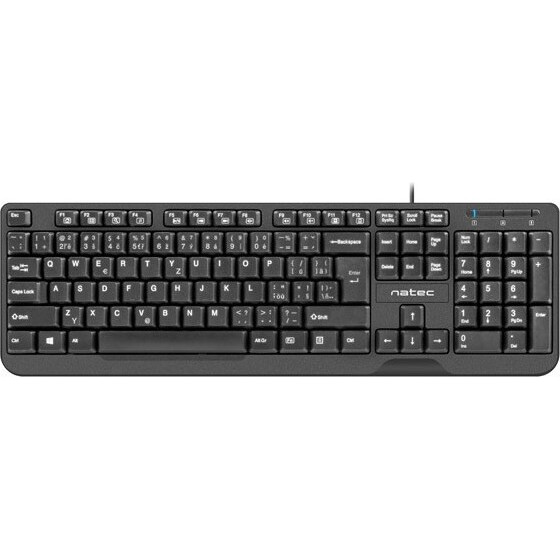 NATEC KEYBOARD TROUT SLIM USB, CZ/SK LAYOUT, BLACK - (NKL-1151)