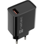 NATEC MAINS CHARGER RIBERA USB-A 18W BLACK - (NUC-2058)