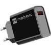 NATEC MAINS CHARGER RIBERA USB-A 18W BLACK - (NUC-2058)