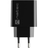 NATEC MAINS CHARGER RIBERA USB-A 18W BLACK - (NUC-2058)