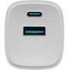 NATEC RIBERA GAN CHARGER 1X USB-A + 1X USB-C 30W WHITE - (NUC-2140)