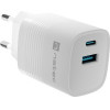 NATEC RIBERA GAN CHARGER 1X USB-A + 1X USB-C 30W WHITE - (NUC-2140)