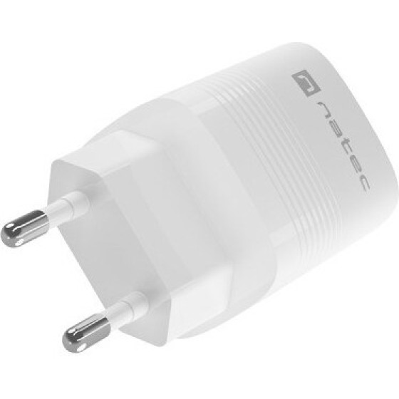 NATEC RIBERA GAN CHARGER 1X USB-A + 1X USB-C 30W WHITE - (NUC-2140)