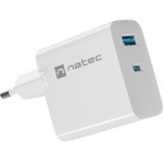 NATEC RIBERA GAN CHARGER 1X USB-A + 1X USB-C 45W WHITE - (NUC-2142)