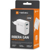 NATEC RIBERA GAN CHARGER 1X USB-A + 1X USB-C 45W WHITE - (NUC-2142)
