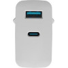 NATEC RIBERA GAN CHARGER 1x USB-A + 1x USB-C 65W WHITE - (NUC-2144)