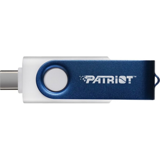 Patriot Memory 64GB Xporter X550 USB flash drive Dual USB A+C White, Blue - (PS64GX550AAD)