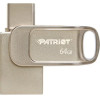 Patriot Memory Tab T560 64GB USB flash drive Dual USB 120MB/s Silver - (PS64GT560DS5D)