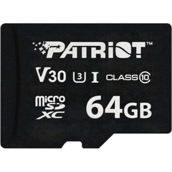 Patriot VX Series 64GB MicroSDXC V30 Class 10 UHS-I U3 4K UHD Memory Card - (PSF64GVX31MCX)