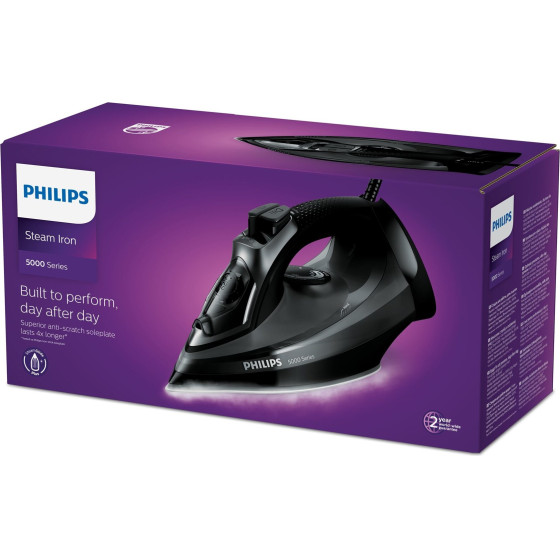 Philips 5000 series iron Steam iron SteamGlide Plus soleplate 2600 W Black - (DST5040/80)