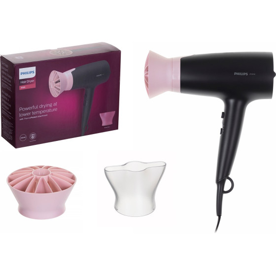 Philips hair dryer 2100 W Black, Pink - (BHD350/10)