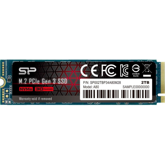 Silicon Power P34A80 M.2 2000 GB PCI Express 3.0 SLC NVMe - (SP002TBP34A80M28)