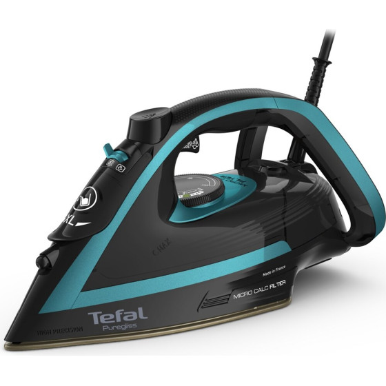Tefal Puregliss FV8066 Dry & Steam iron Durilium AirGlide Autoclean soleplate 3000 W Black, Blue - (FV8066E0)